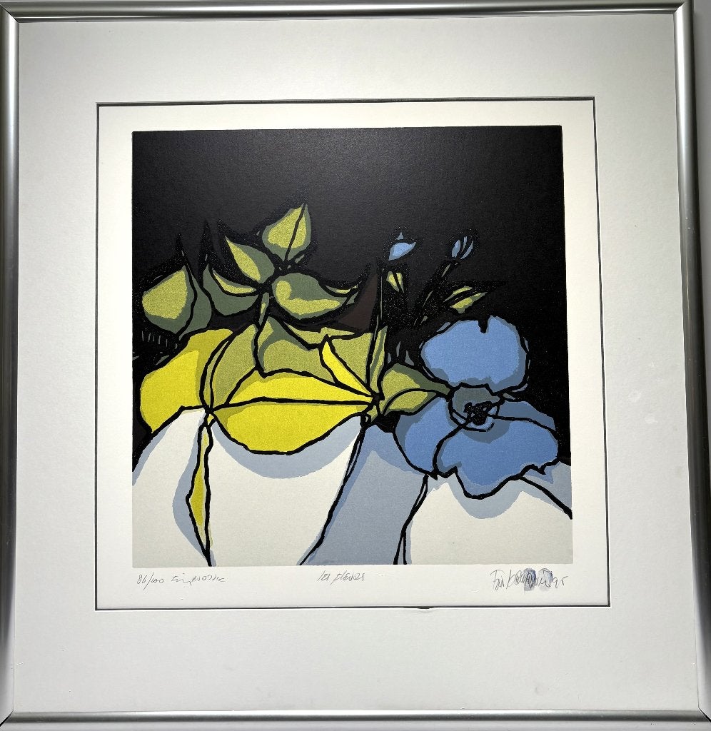 1084. Boardsnede, Fon Klement - "Les Fleurs", 1995, Gesigneerd, Ophalen, Dieren en Natuur
