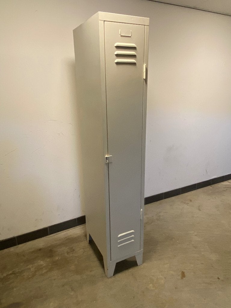 Industriële metalen locker / kledingkast – wit gelakt, Ophalen, Gebruikt, Industrieel, modern, vintage, retro, minimalistisch