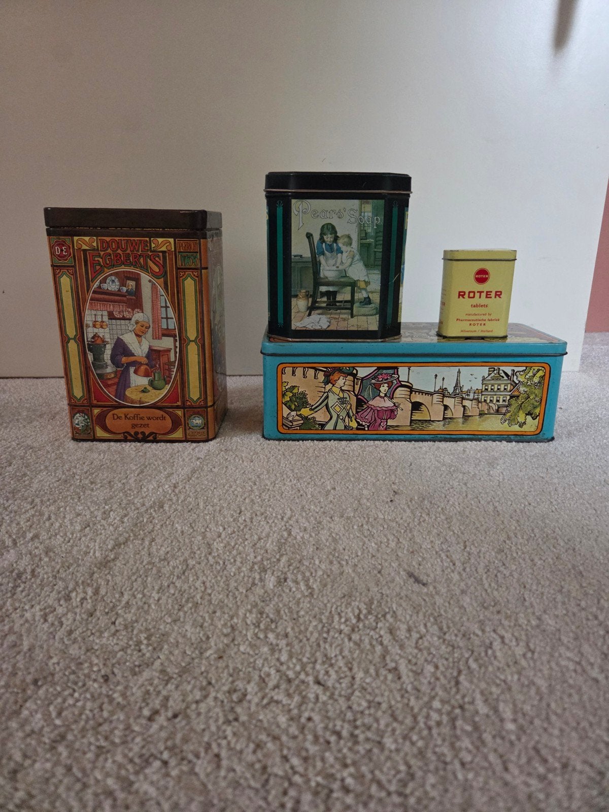 Set van 5 vintage blikken, Ophalen of Verzenden, Gebruikt, Douwe Egberts