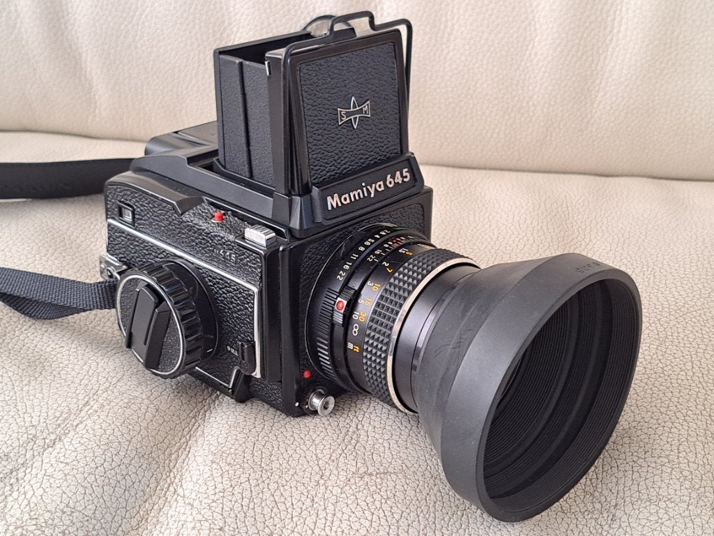 Mamiya 645 Medium Formaat Camera met Lens en Accessoires, Ophalen of Verzenden, Zo goed als nieuw, Spiegelreflex, Overige Merken