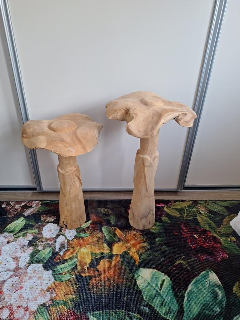 Houten paddenstoelen, Ophalen, Zo goed als nieuw