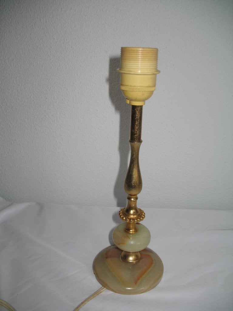 Lampenvoet Koper met Onyx Zolderopruiming, Antiek en Kunst, Ophalen of Verzenden