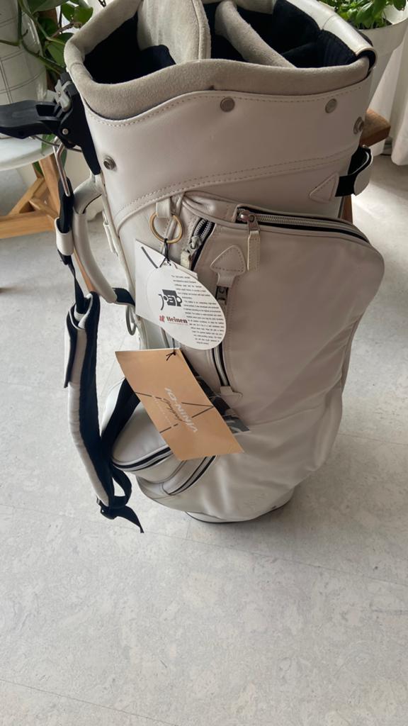‼️NIEUW‼️Golftas wit leer JoeJo, dragen, trolley of Cart, Ophalen of Verzenden, Nieuw, Tas