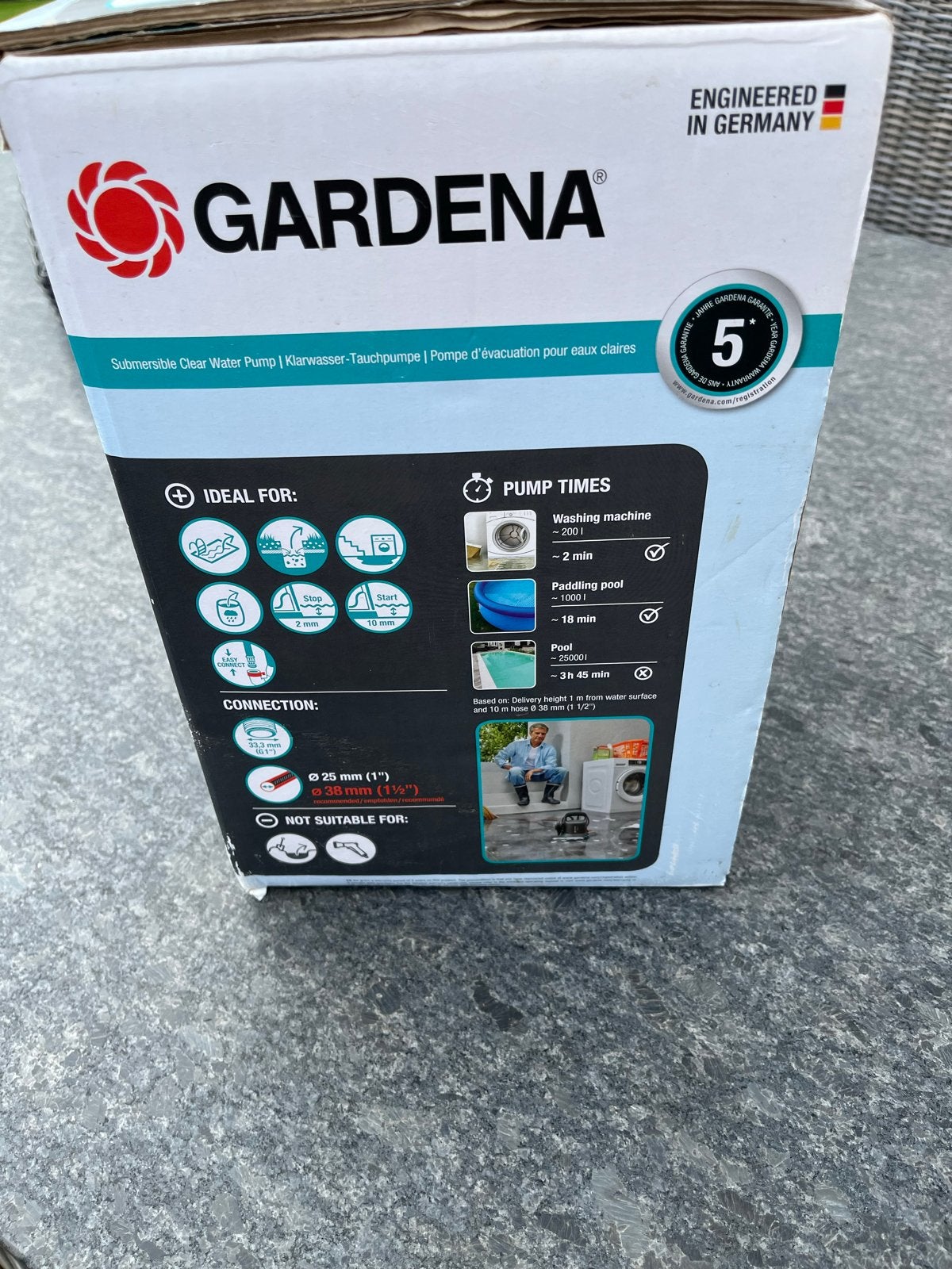 Gardena Dompelpomp 9000 - Nieuw in doos, Ophalen, Zo goed als nieuw, Elektrisch, Dompelpomp