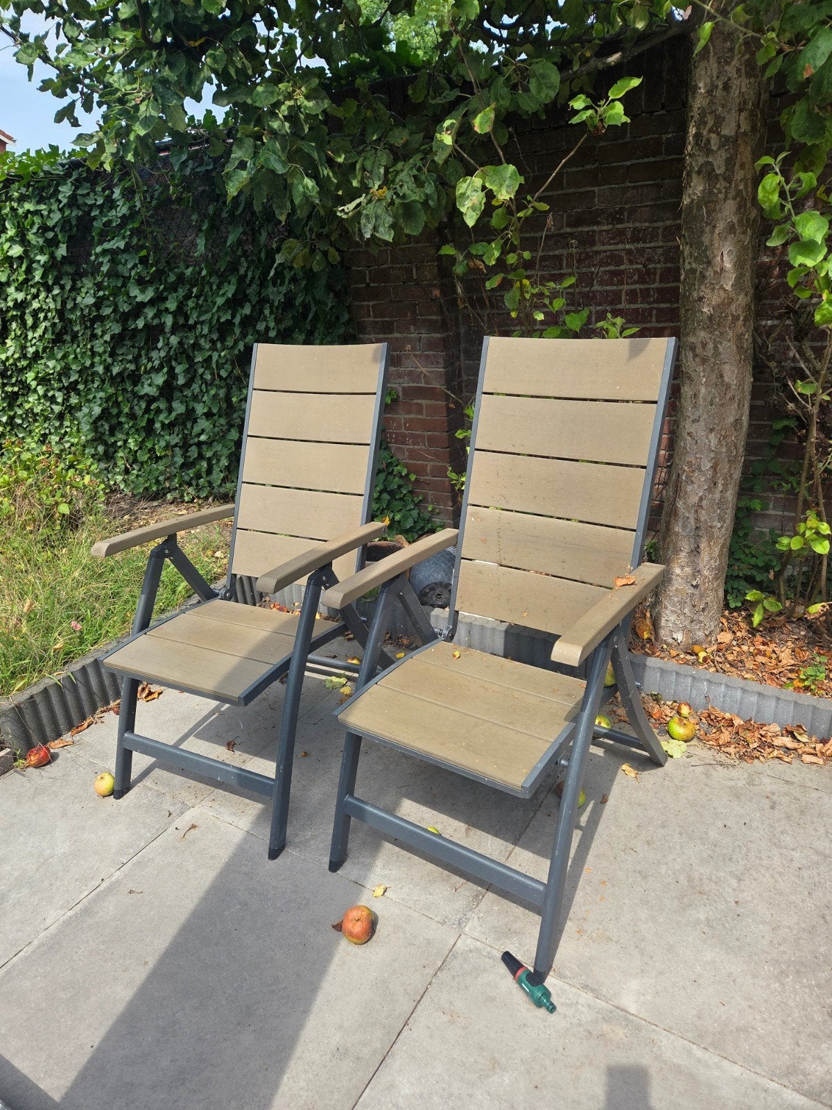 Tuinset met 8 stoelen - Gebruikt, Tuin en Terras, Ophalen, Overige materialen, Gebruikt, 8 zitplaatsen