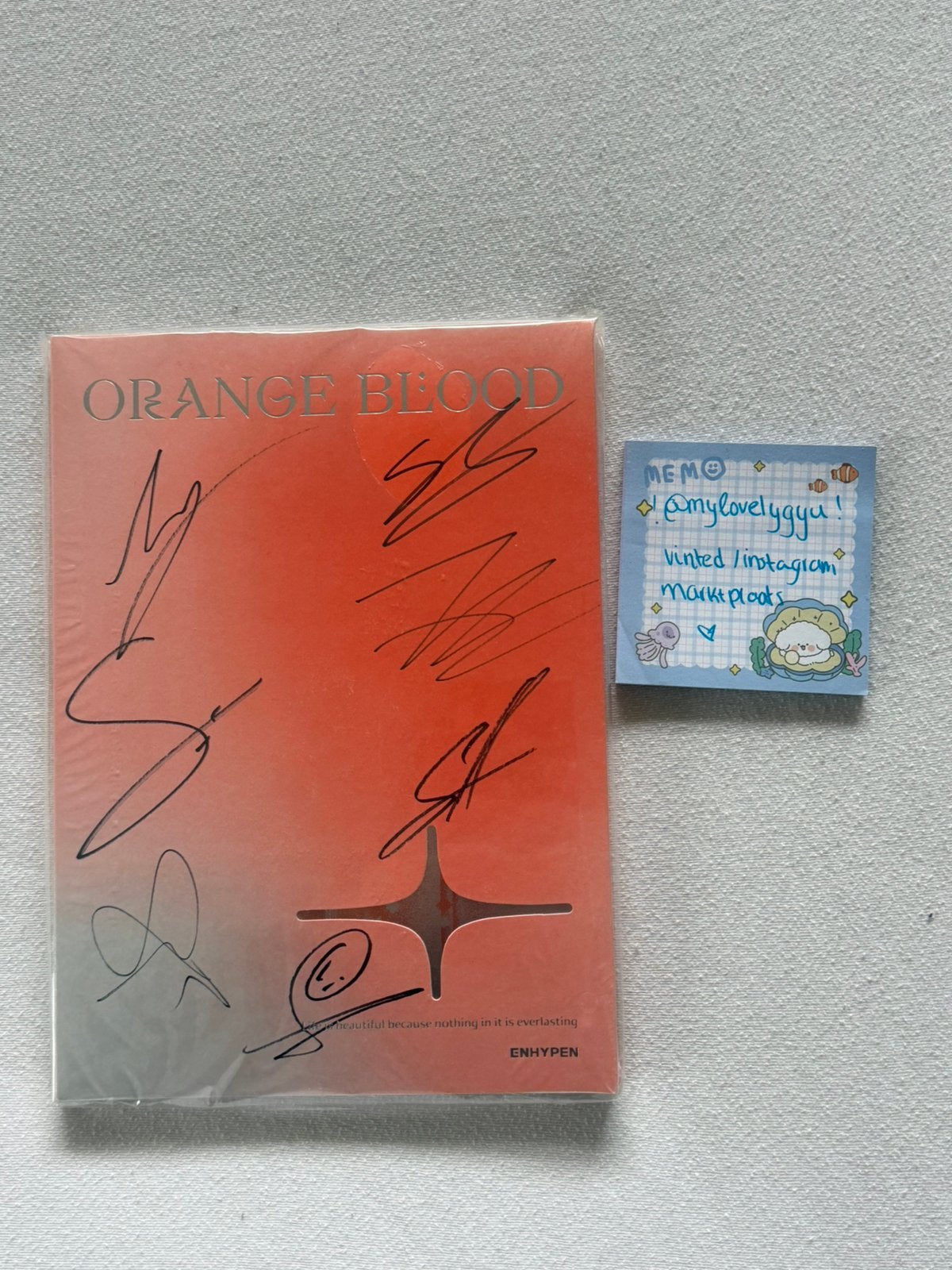 Enhypen Orange Blood signed album original all 7 members, Ophalen of Verzenden, Nieuw, Cd of Plaat