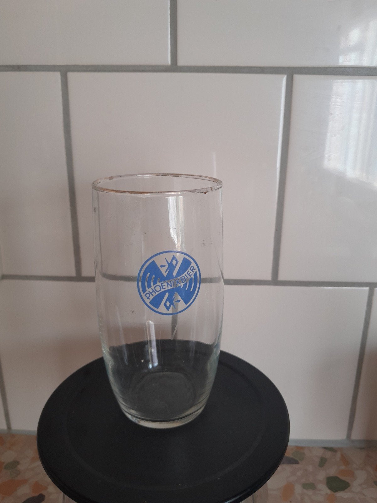 Phoenix Bier Glas - Vintage Bierglas, Verzamelen, Biermerken, Gebruikt, Glas of Glazen, Overige merken, Ophalen