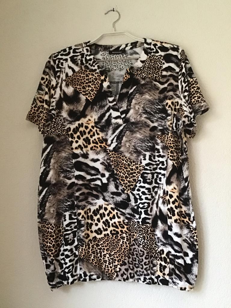 Rossini Shirt bruine print maat L, Bruin, Maat 42/44 (L), Ophalen of Verzenden, Zo goed als nieuw
