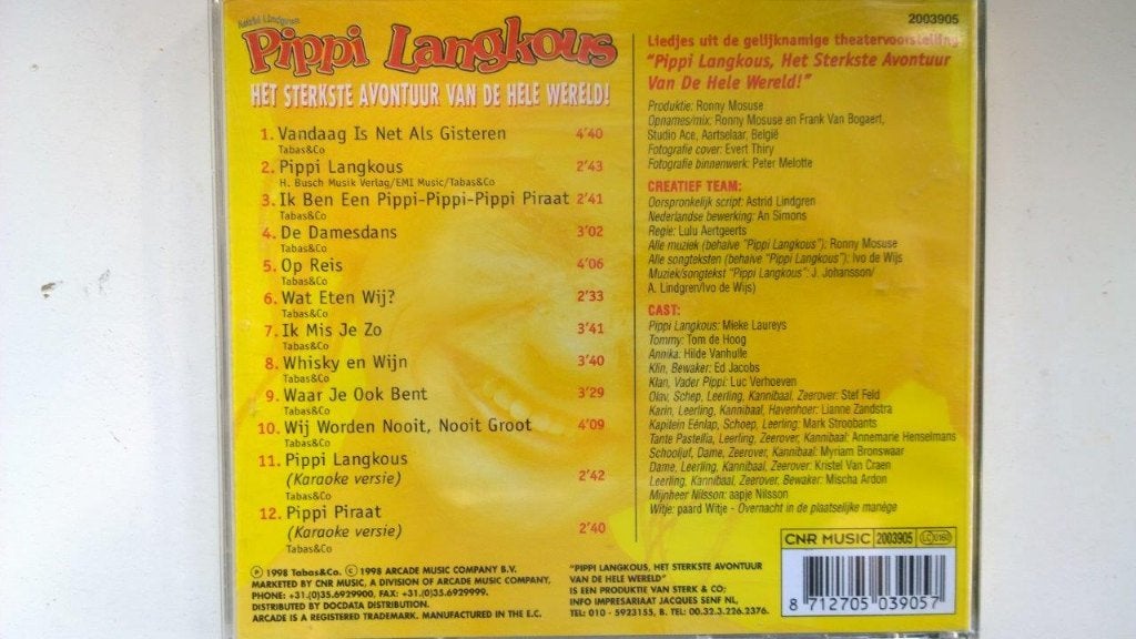 Pippi Langkous - Het Sterkste Avontuur van de Hele Wereld, 6 tot 9 jaar, Ophalen of Verzenden, Zo goed als nieuw, Muziek
