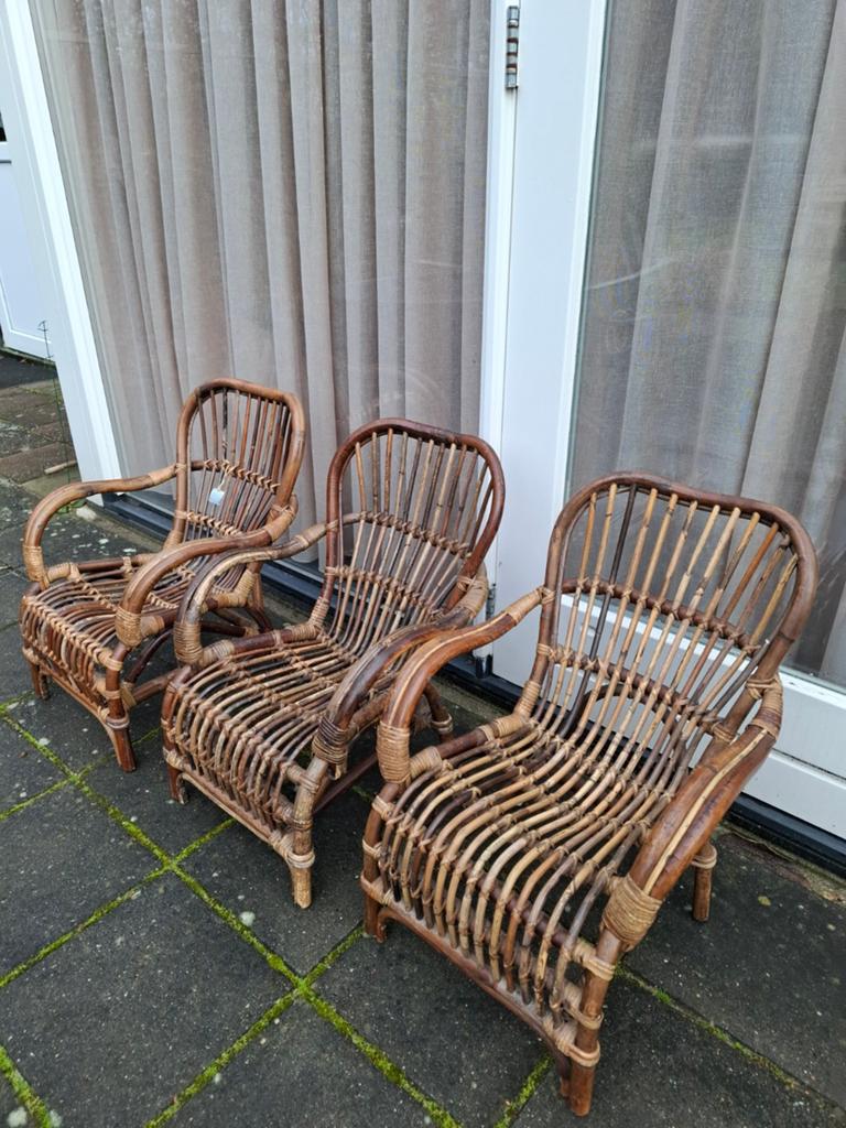 Tuinstoelen voor kinderen.  Rotan. Manou. Gratis tafeltje, Tuin en Terras, Ophalen, Zo goed als nieuw, Rotan