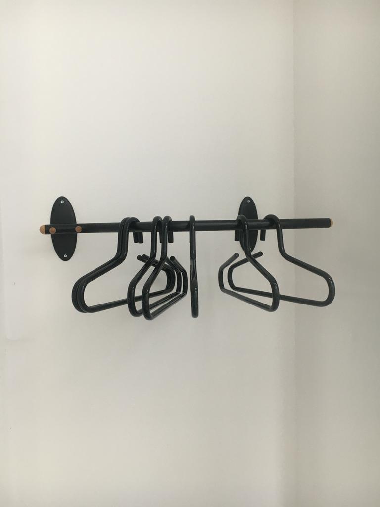Metalen wandkapstok met hangers, Huis en Inrichting, Woonaccessoires | Kapstokken, Ophalen of Verzenden, Gebruikt, Metaal, Wandkapstok