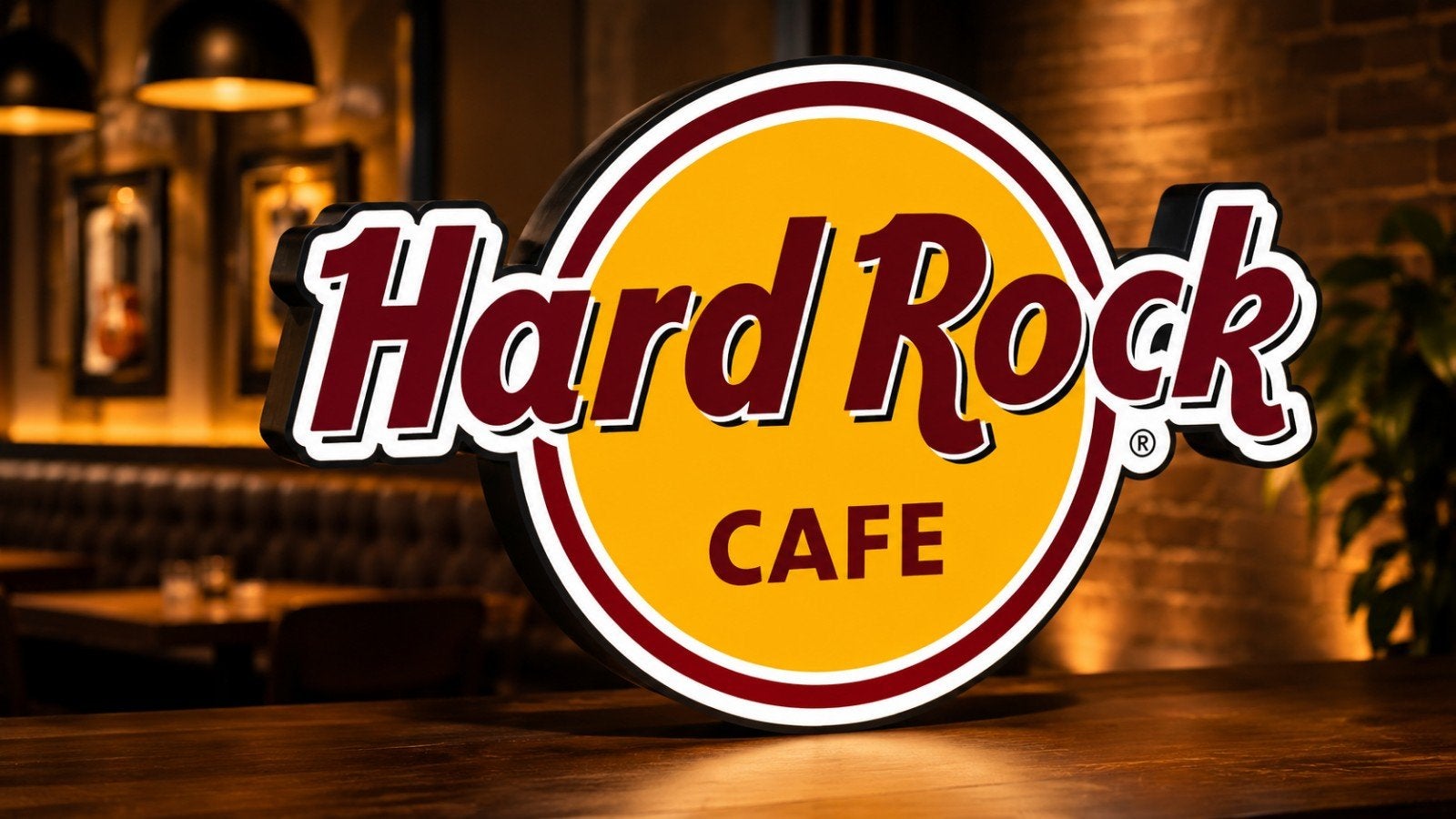 Hard Rock Cafe Reclamebak met LED Verlichting, Ophalen of Verzenden, Nieuw, Lichtbak of (neon) lamp