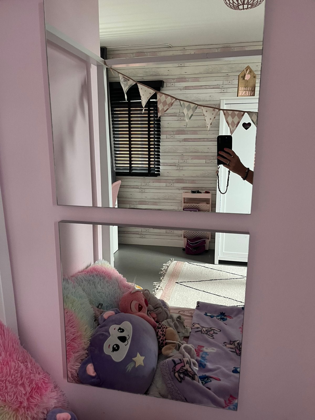 2 spiegels van 55x55 cm, Huis en Inrichting, Woonaccessoires | Spiegels, Ophalen, Gebruikt, Vierkant, Minder dan 100 cm
