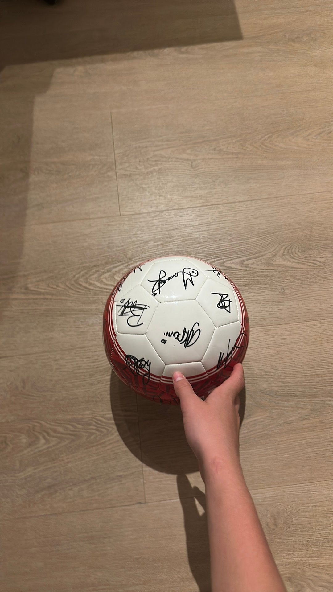 Ajax bal 24-25 gesigneerd door hele elftal, Ophalen of Verzenden, Zo goed als nieuw, Ajax, Shirt