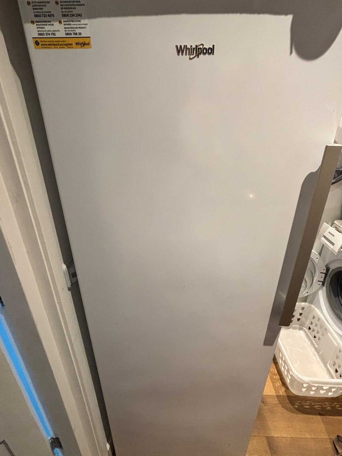 Whirlpool vriezer - 228L, 4 lades, 2 vrieskleppen, Witgoed en Apparatuur, Vriezers en Diepvrieskisten, Gebruikt, Minder dan 60 cm