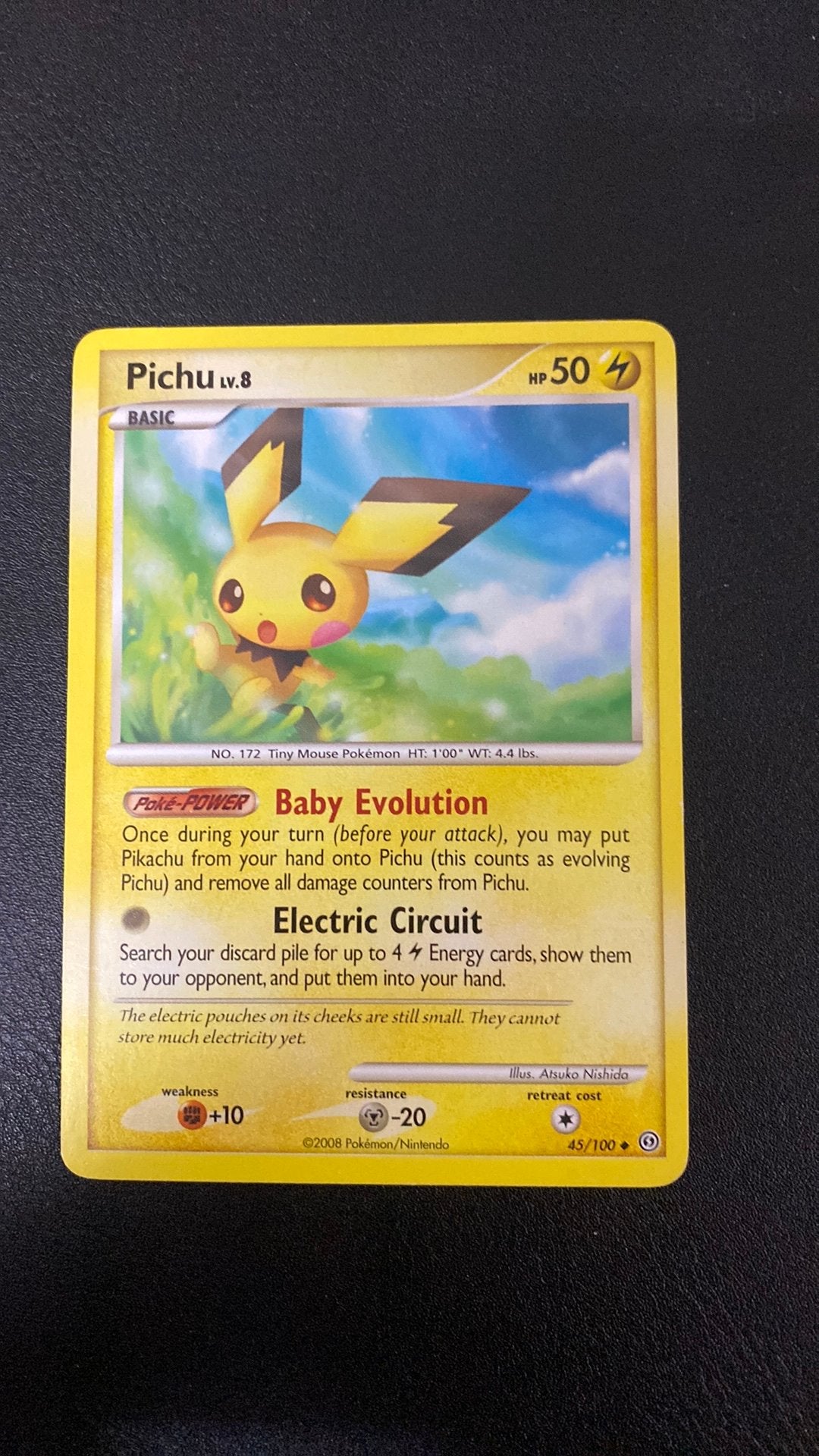Pokemon pichu lv 8 stormfront 45/100, Ophalen of Verzenden, Zo goed als nieuw