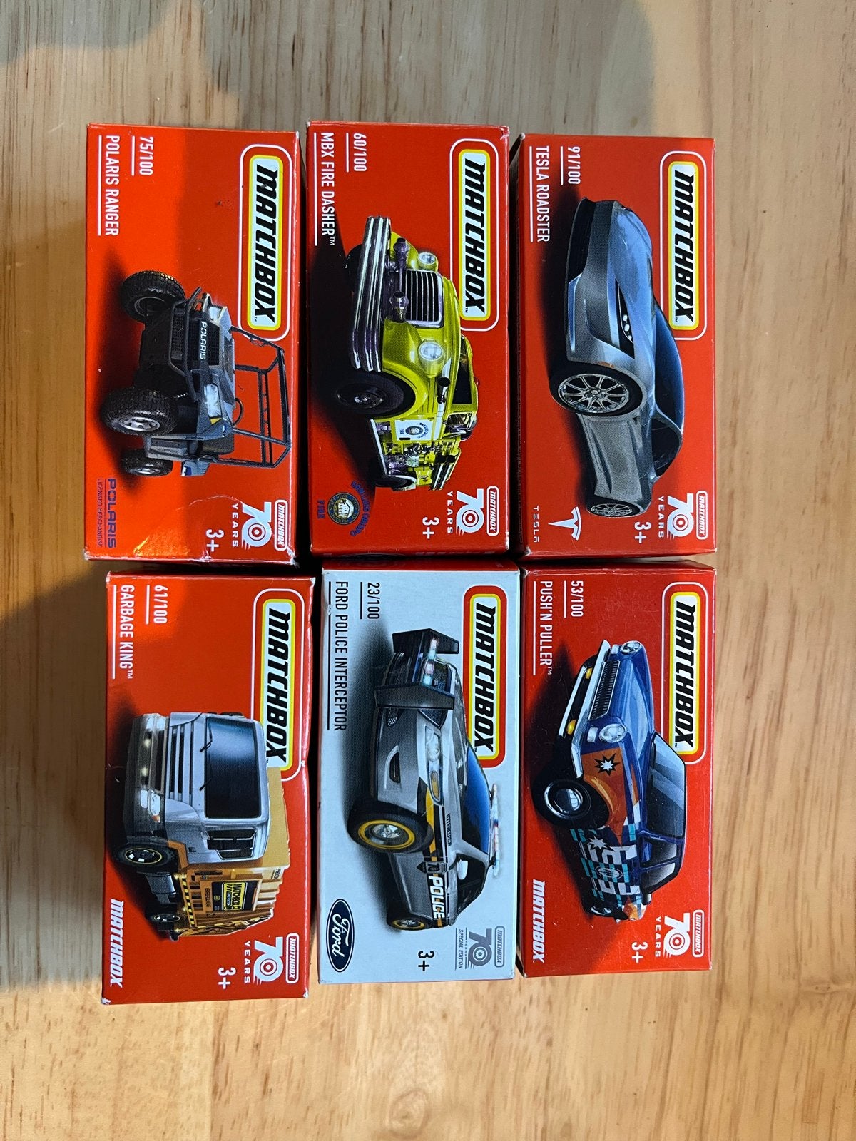 Matchbox 70 jaar editie - Set van 6 (niet mee gespeeld), Hobby en Vrije tijd, Ophalen of Verzenden, Zo goed als nieuw, Auto