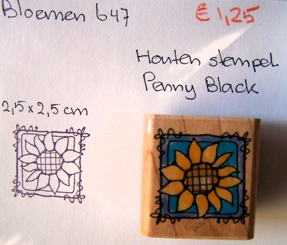 Bloemen 647 Houten stempel, Hobby en Vrije tijd, Stempelen, Ophalen of Verzenden, Gebruikt, Houten stempel