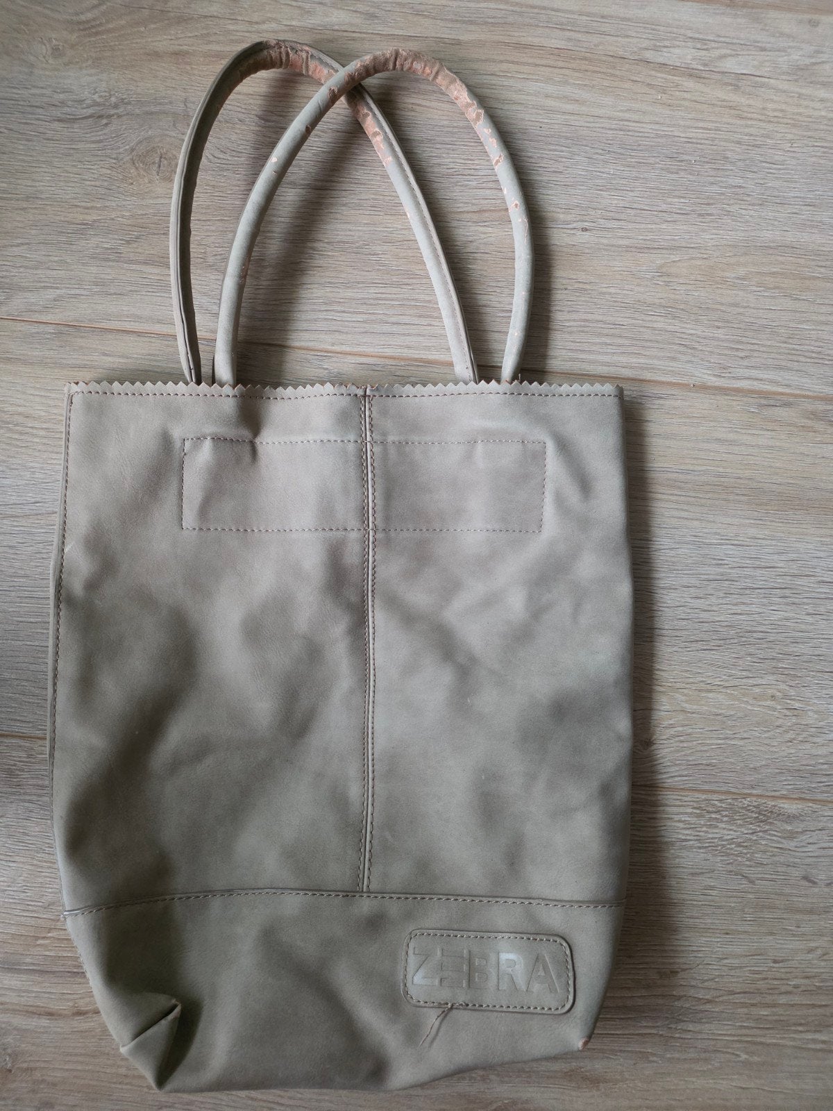 Zebra Shopper met bijpassend portemonneetje, Ophalen of Verzenden, Gebruikt, Beige, Shopper