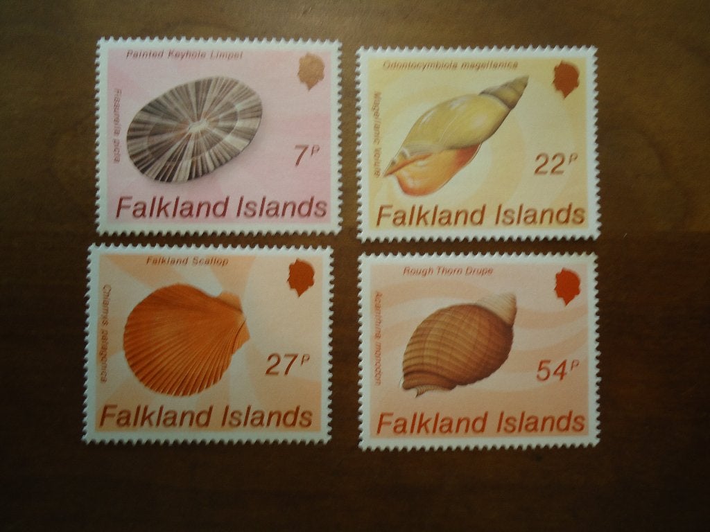 Schelp zeeslak Falkland 1986, mi. 440-43 postfris, Ophalen of Verzenden, Postfris, Dier of Natuur