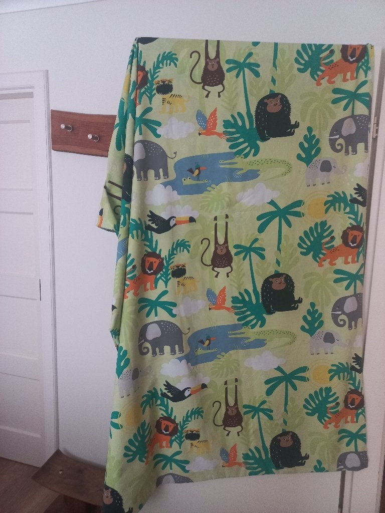 Dekbedovertrek 1p jungle Ikea, evt met bijpassende gordijnen, Ritssluiting, Gebruikt, Ophalen of Verzenden, IKEA