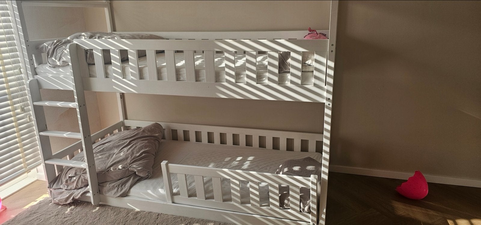 Wit Stapelbed met Huisjesframe - Zo goed als nieuw, Ophalen, 90 cm, 160 tot 180 cm, Tweepersoons