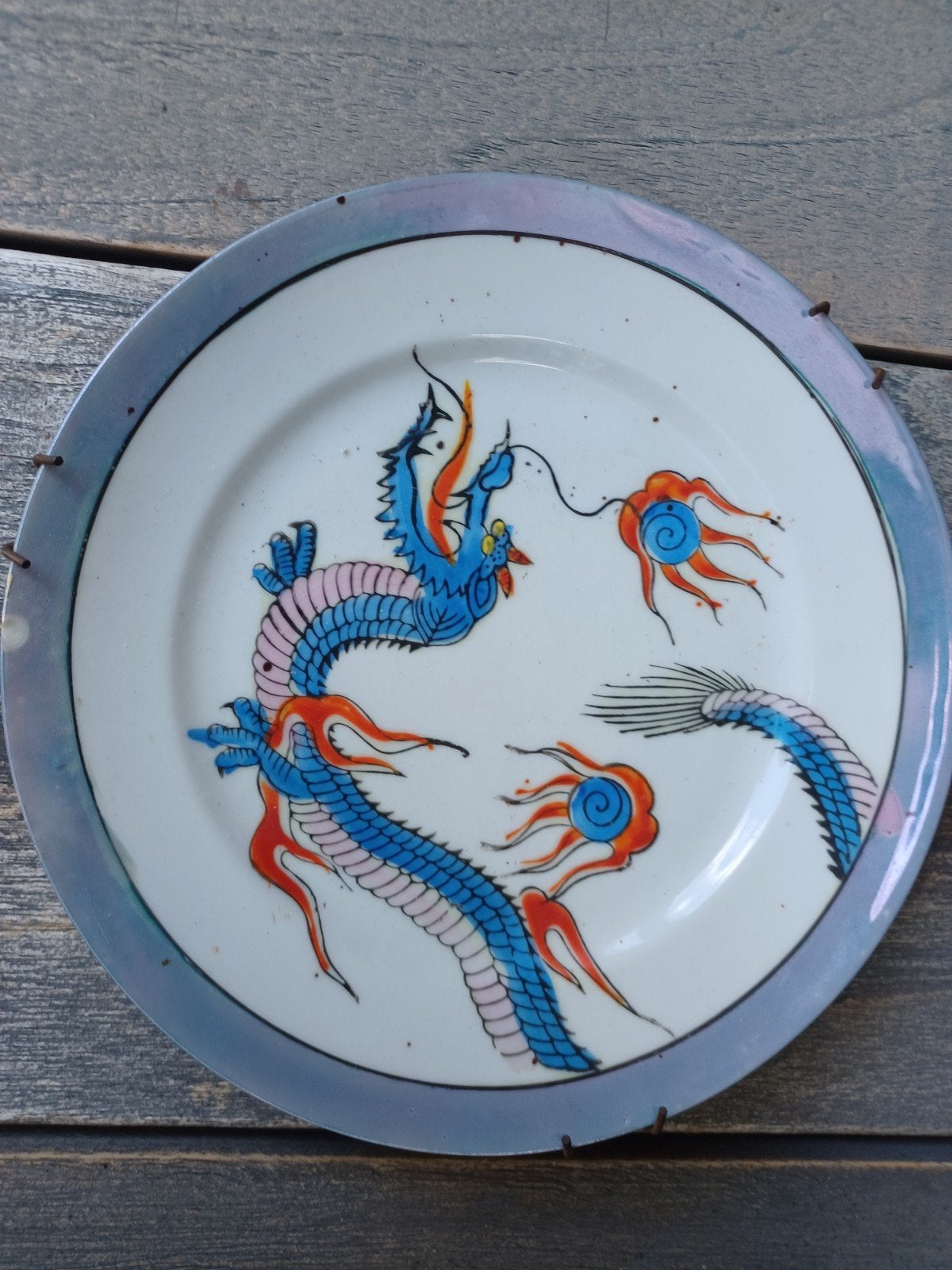 Antiek Chinees Drakenbord bord met draak, Antiek en Kunst, Ophalen of Verzenden