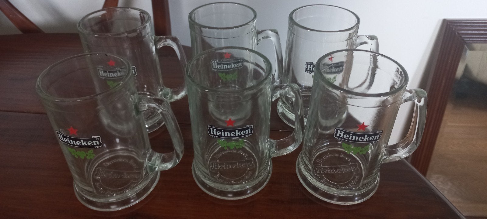 Heineken Bierpullen 6 stuks, Ophalen of Verzenden, Bierglas