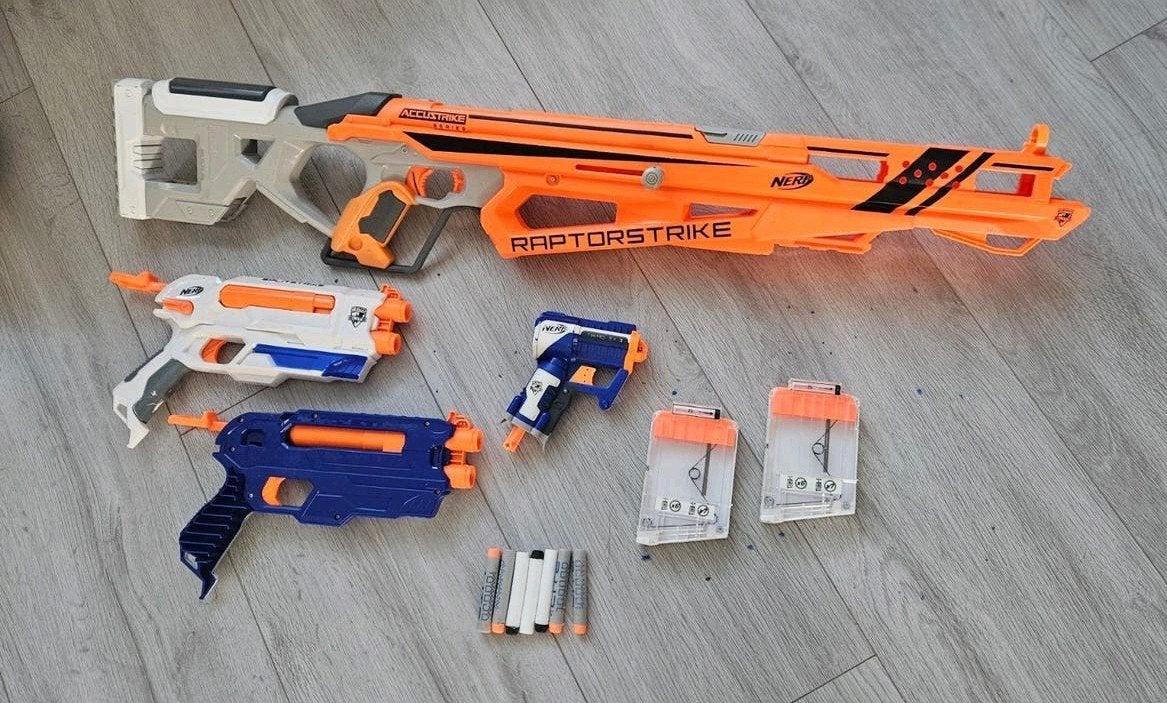 Nerf geweren set: Raptorstrike, Splitstrike, Triad EX-3, Ophalen, Gebruikt