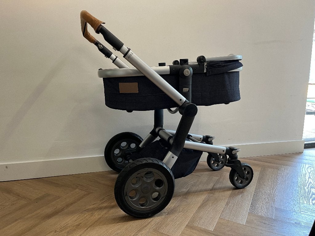 Joolz Day Denim Kinderwagen in nette staat complete set, Combiwagen, Ophalen, Overige merken, Verstelbare duwstang