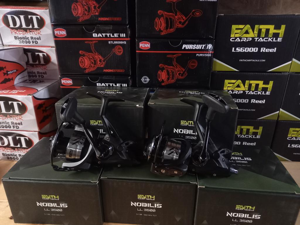 Baitrunner molens (Faith) Nobilis 3500LL...nieuw in doos, Info@hengelsportleon.nl, Molen, Nieuw, Ophalen of Verzenden