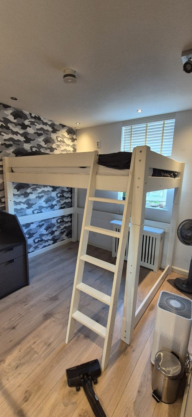 Mooi hoogslaper bed, Ophalen, Gebruikt, Wit, 140 cm