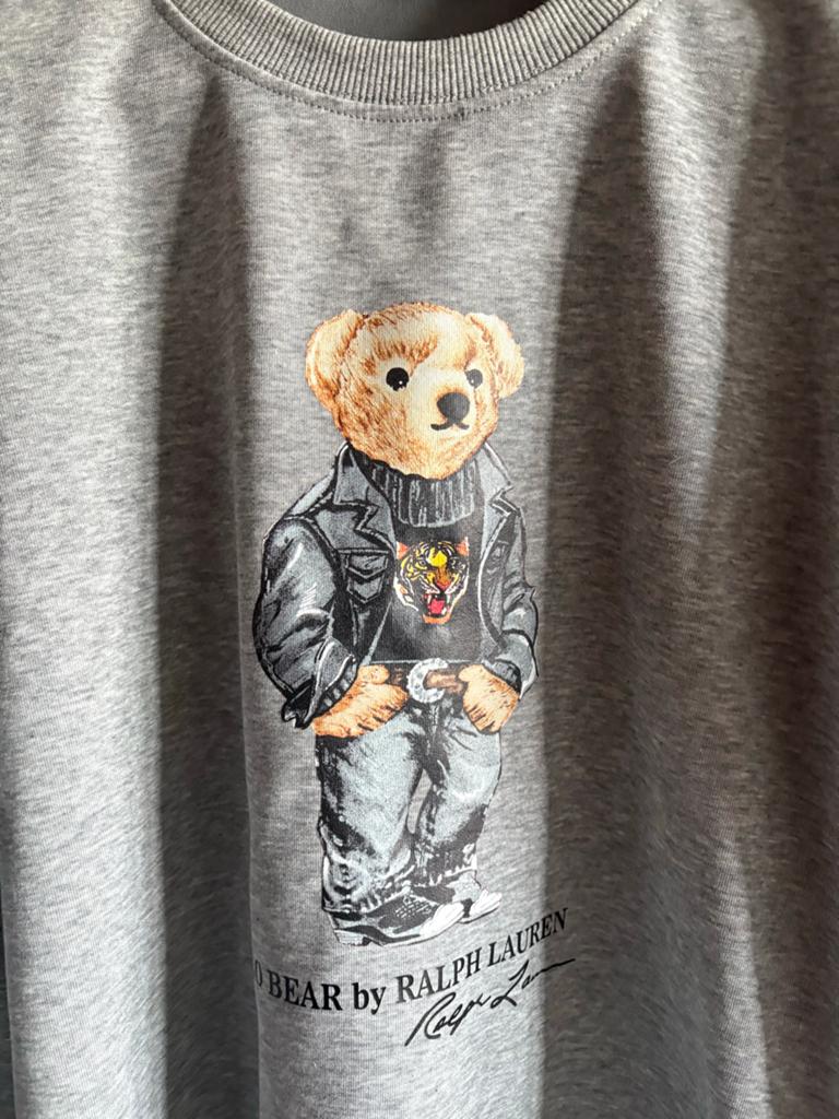 Grijzd Polo Ralph Lauren Sweater met Polo Bear - Maat XL, Verzenden, Gedragen, Maat 56/58 (XL), Grijs