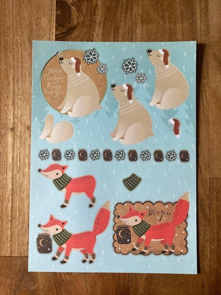 Uitdrukvel Kerst ijsbeer vos, Ophalen of Verzenden, Nieuw, Kerst, Knipvel