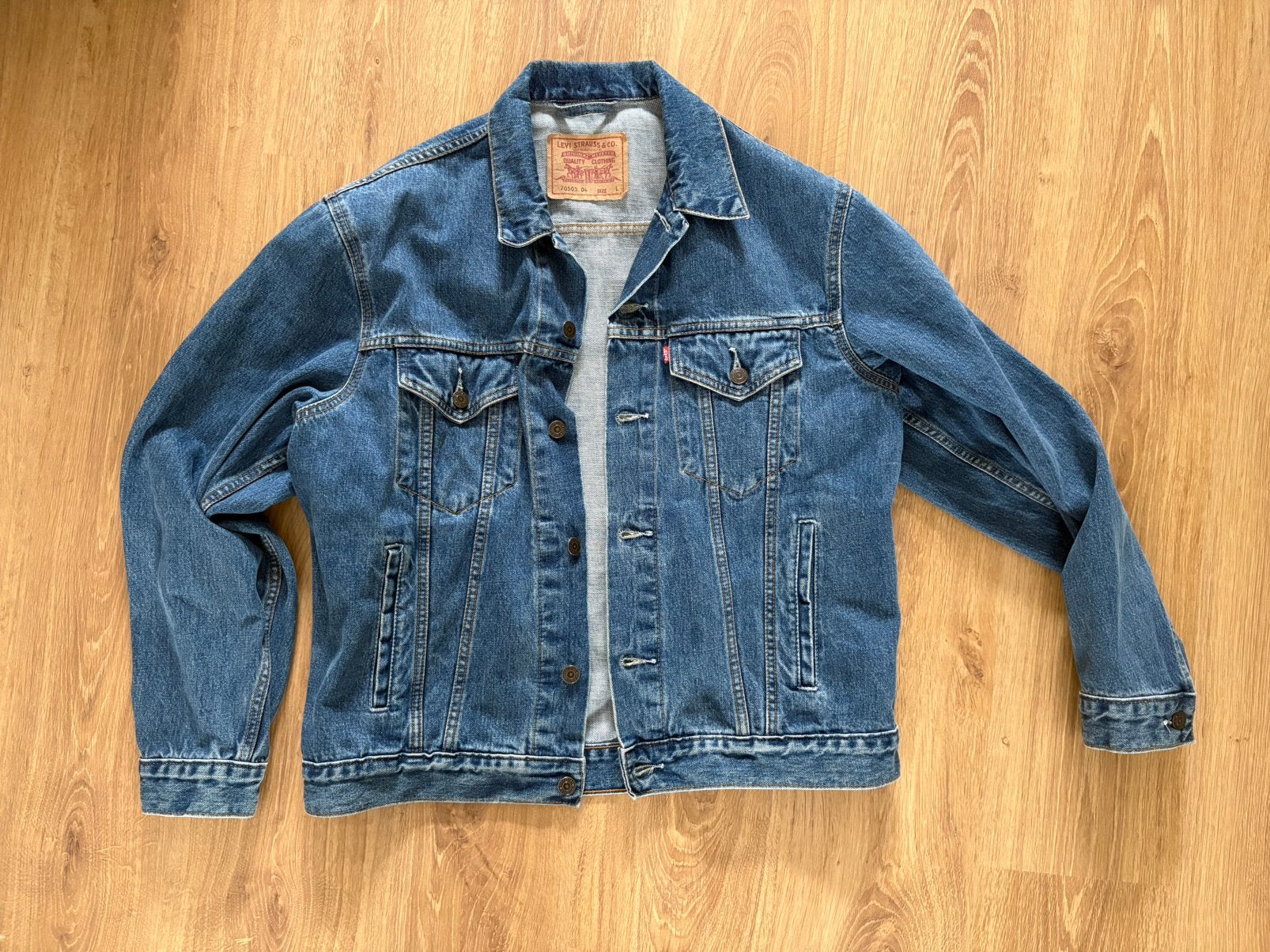 Levi’s denim jack 70503 L, Ophalen of Verzenden, Gedragen, Maat 52/54 (L), Blauw