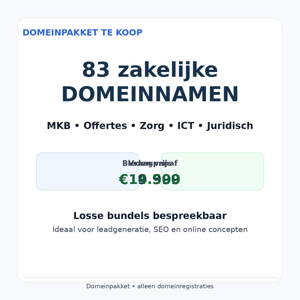 83- Premium zakelijke domeinen pakket, Diensten en Vakmensen, Webdesigners en Hosting, Webdesign