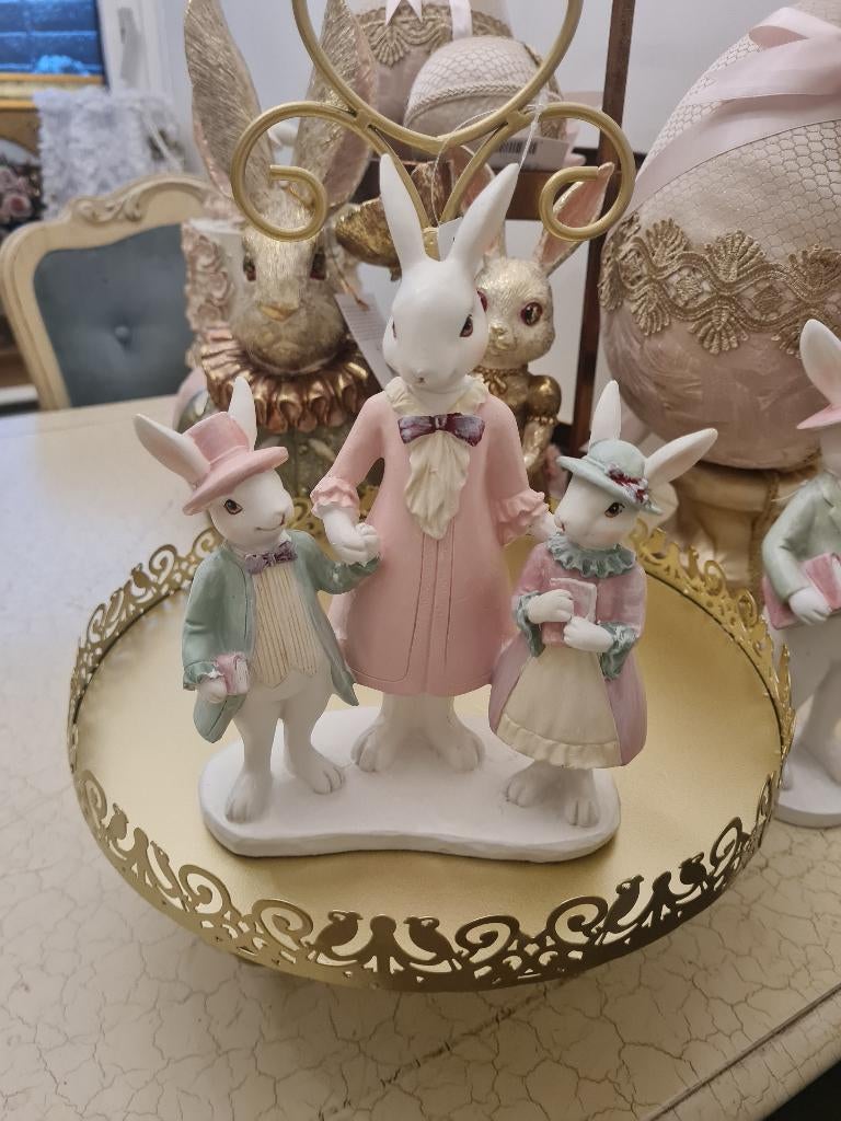 konijnen familie beeldje Pasen merk Clayre & Eef, Heikant 21 Kaatsheuvel, Belle Vieille Brocante, Nieuw, Ophalen of Verzenden