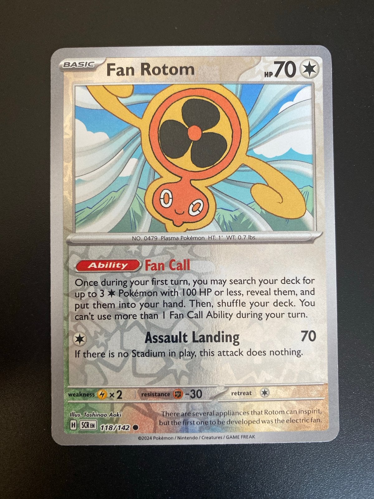 Fan Rotom 118/142 Reverse Holo Pokémon Stellar Crown, Ophalen of Verzenden, Zo goed als nieuw, Losse kaart, Foil