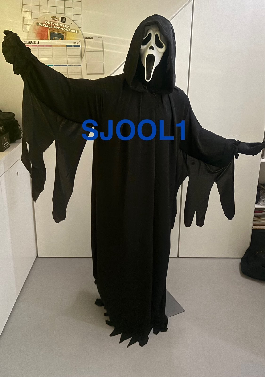 Scream Ghostface Kostuum + etalagepop inbegrepen!, Ophalen, Zo goed als nieuw, Pak of Jurk