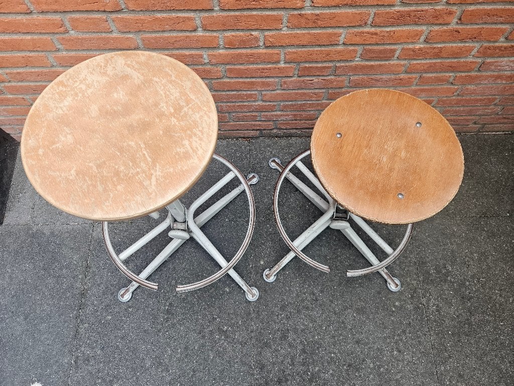 Set Originele Friso Kramer Tekenkrukken - Ahrend de Cirkel, Ophalen, In hoogte verstelbaar, Gebruikt, Hout