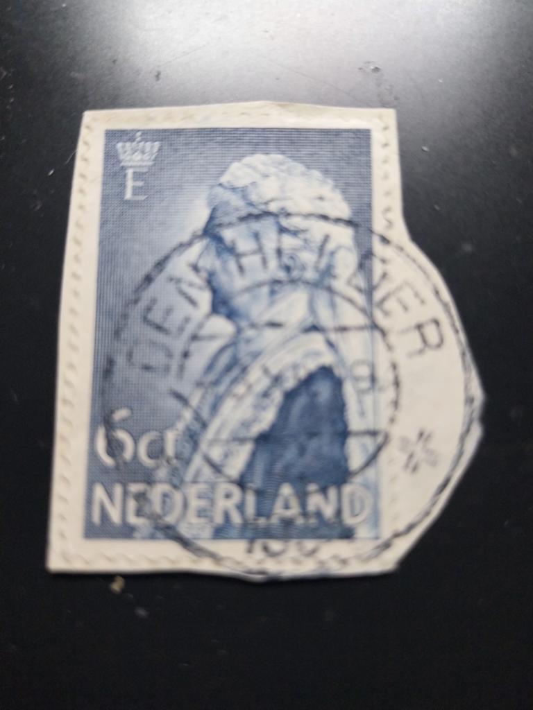 Nederland 6c postzegel met kortebalkstempel, Postzegels en Munten, Postzegels | Nederland, Verzenden