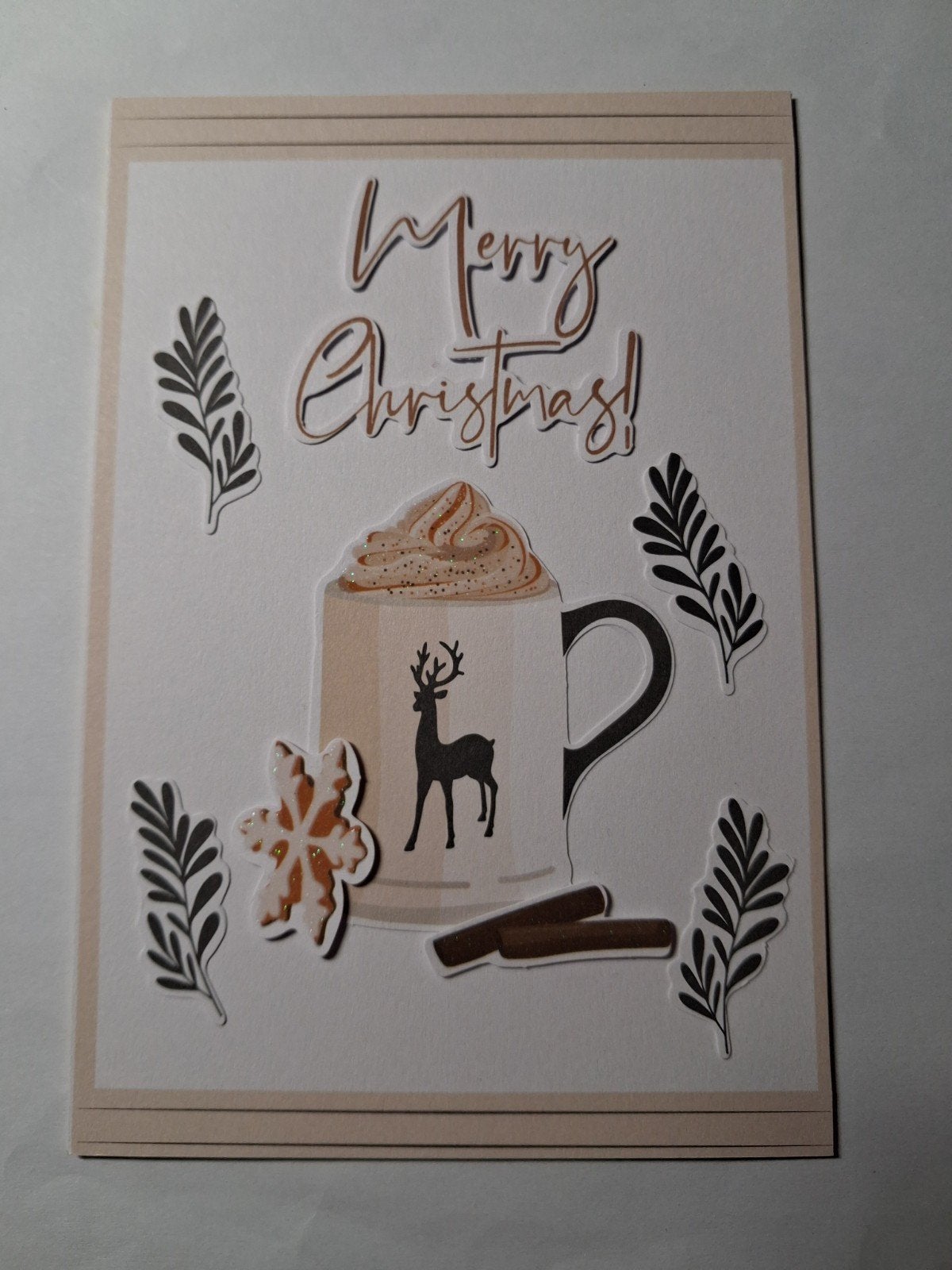 kaart kerst mok chocomel met slagroom, Ophalen of Verzenden, Nieuw, Kerst