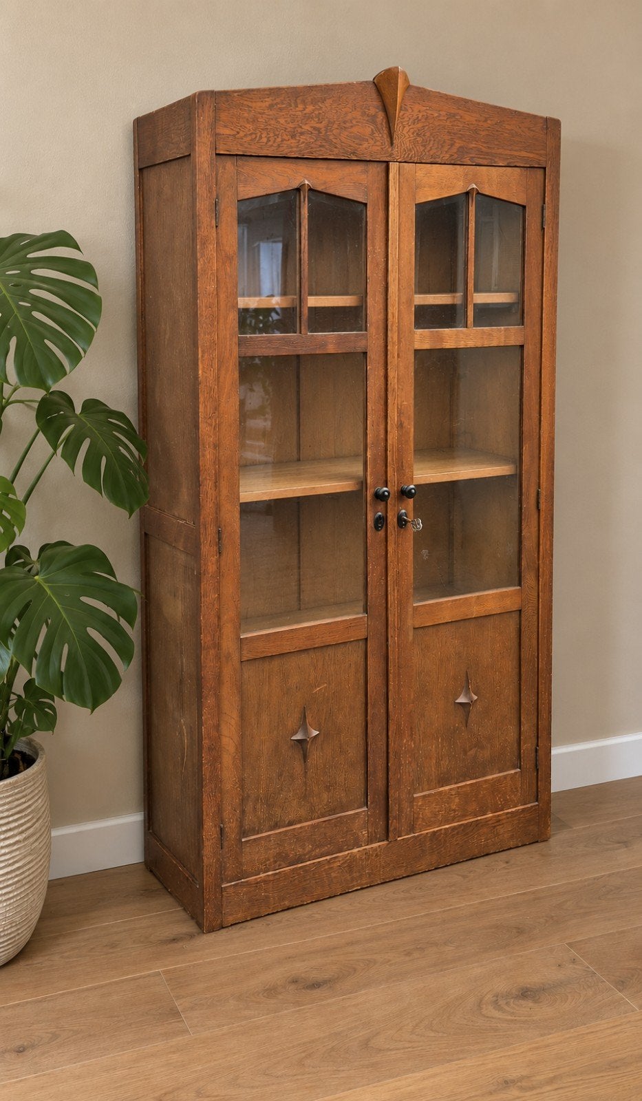 Art Deco kast, Ophalen, Gebruikt, 50 tot 100 cm, Glas