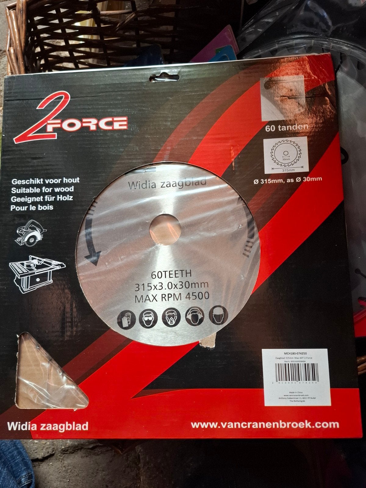 2Force Widia Zaagblad 315mm 60 Tanden voor Hout. 4 stuks, 2Force, Cirkelzaag, 70 mm of meer, Nieuw