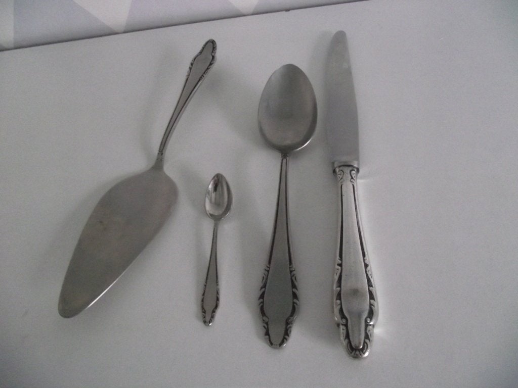 7 st vintage Sola 980 Barok bestek taartschep 1970-1985 p st, Antiek en Kunst, Ophalen of Verzenden