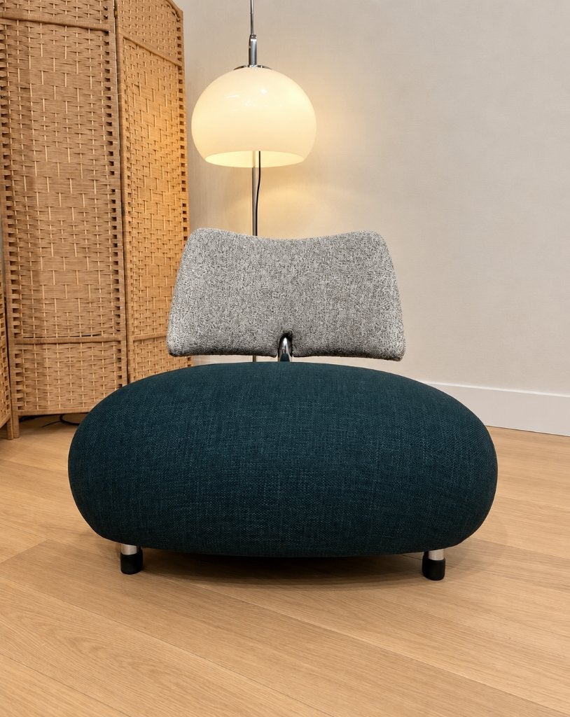 NIEUW Leolux Pallone Fauteuil Groen/Ecru | NP €2.459, Leolux, Nieuw, 75 tot 100 cm, Www.designplaats.nl