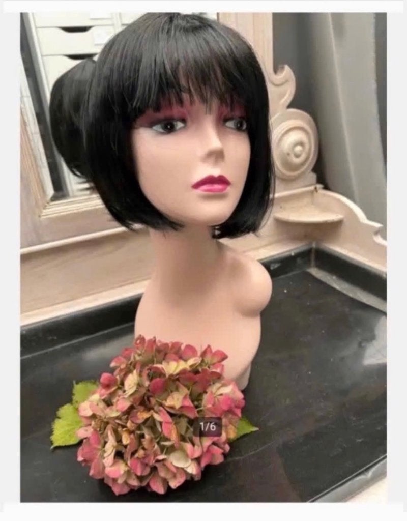 Mannequin Hoofd met Pruik nieuw beide - Zwart Bob Kapsel, Ophalen of Verzenden