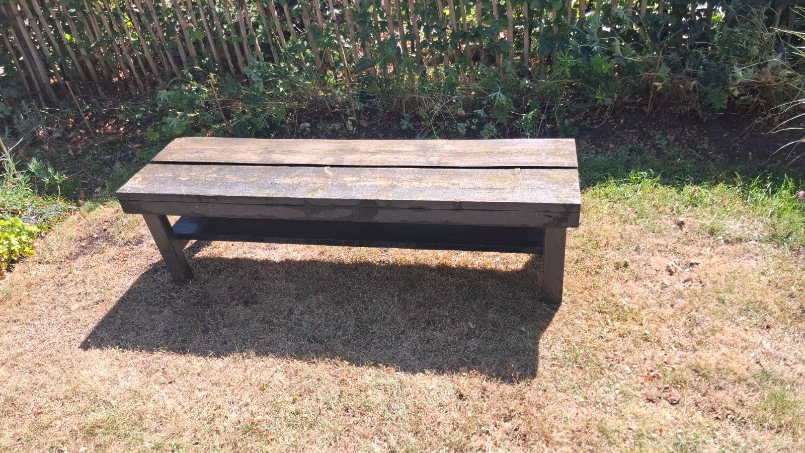 Steigerhouten bankje 150x40x43 cm, Ophalen, Gebruikt, Hout