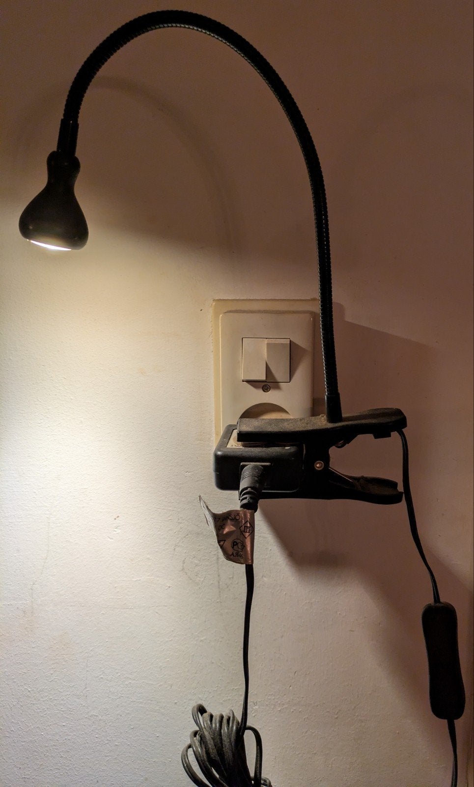 Ikea Jansjö - VINTAGE flexibele leeslamp met klem - Zwart, Overige merken, Gebruikt, Zwart, Ophalen of Verzenden