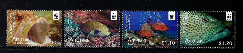 WWF Aitutaki uit 2010 Postfris (vissen), Ophalen of Verzenden, Postfris, Dier of Natuur